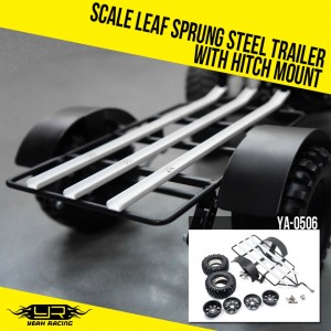 YR 1/10 Scale Leaf Sprung Steel Trailer with Hitch Mount For Crawler